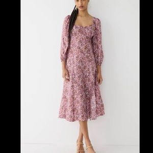 J Crew Floral Midi dress Sz 14 NWT